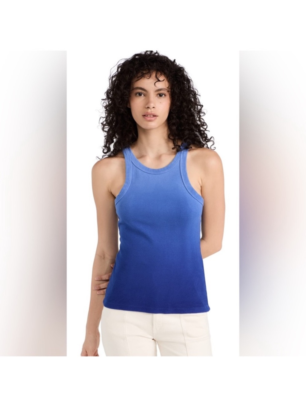 MOTHER The Chin Ups Blue Ombre Racerback Tank Top